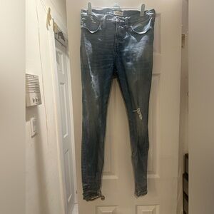 Madewell Distressed Blue Skinny Jeans